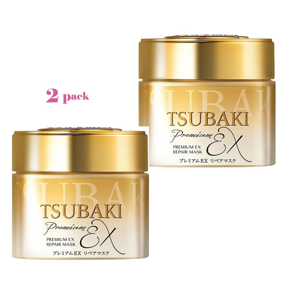Tsubaki by SHISEIDO Premium Ex Repair Mask (2 pack) MADE IN JAPAN | Deep Treatment Repair for Radiant Hair | Camellia Oil, Royal Jelly