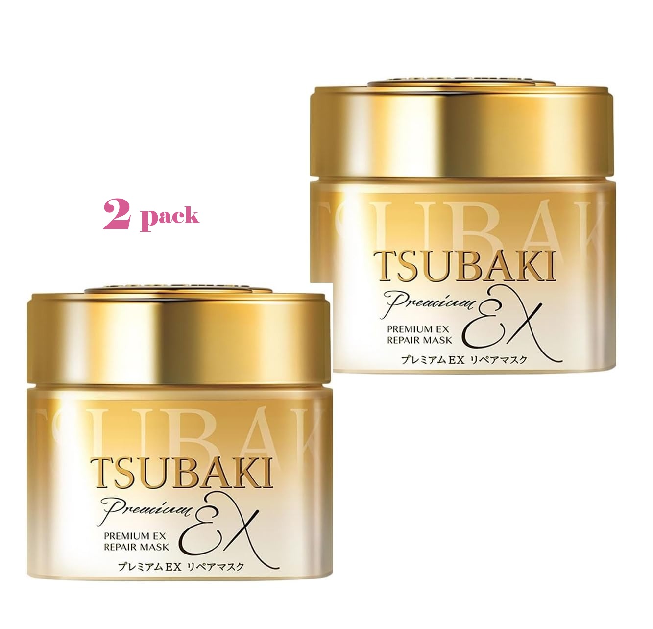 Tsubaki by SHISEIDO Premium Ex Repair Mask (2 pack) MADE IN JAPAN | Deep Treatment Repair for Radiant Hair | Camellia Oil, Royal Jelly